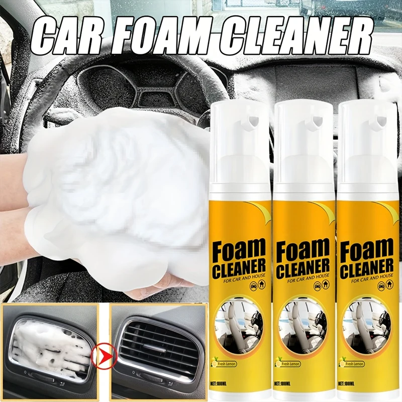 Leather Cleaner Interior - Multifunktionaler Schaumreiniger liefert Kfz-Innenraum, leistungsstarke Dekontamination,